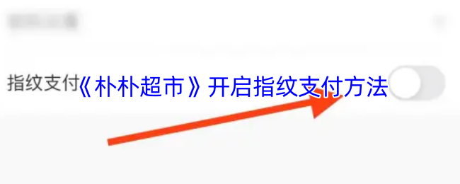 《朴朴超市》开启指纹支付方法
